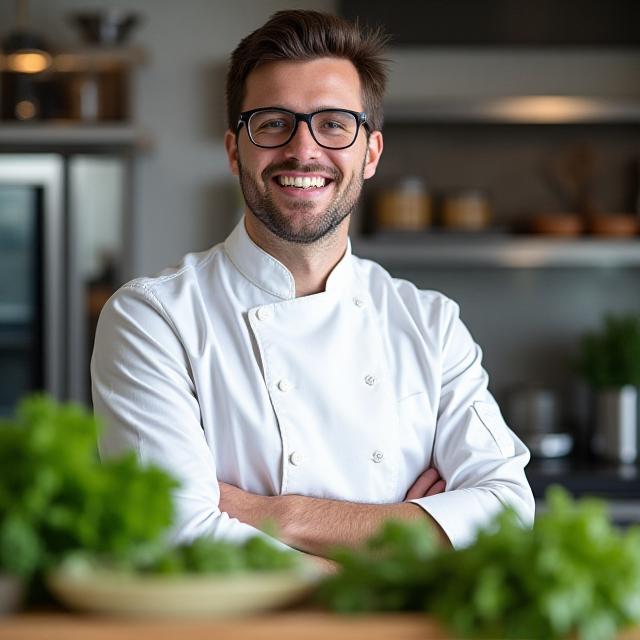 Chef Marinek preparing healthy bird-inspired dishes